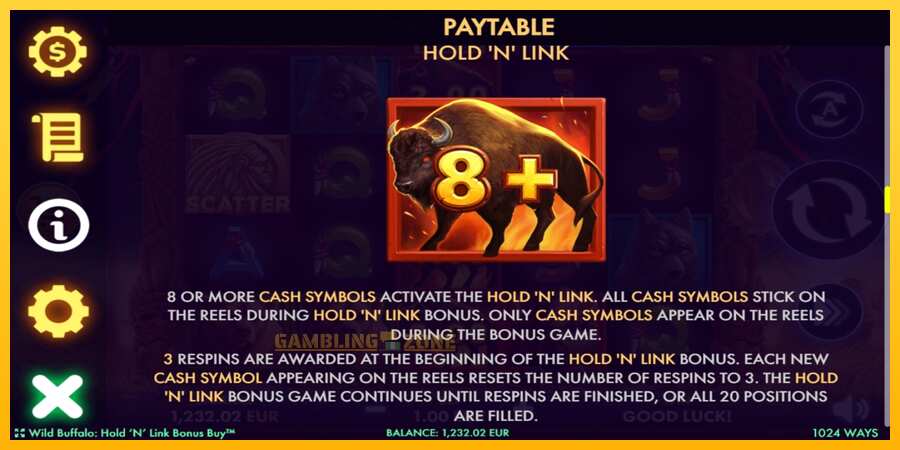 Aparaat Wild Buffalo Hold N Link Bonus Buy - mäng päris raha eest, pilt 7