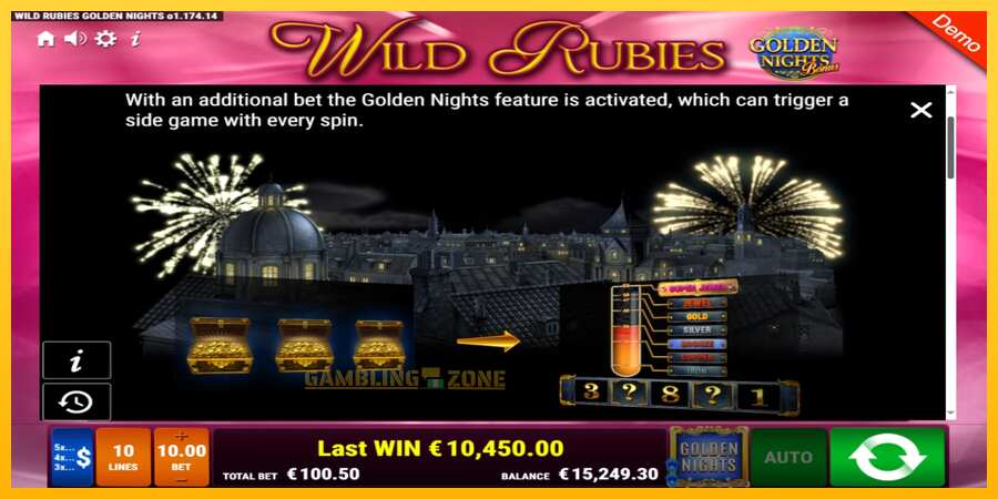 Aparaat Wild Rubies Golden Nights - mäng päris raha eest, pilt 6