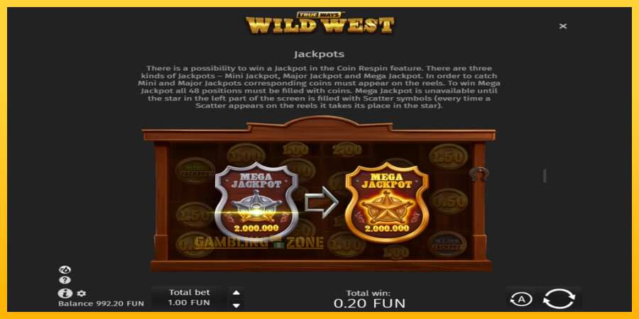 Aparaat Wild West Trueways - mäng päris raha eest, pilt 6