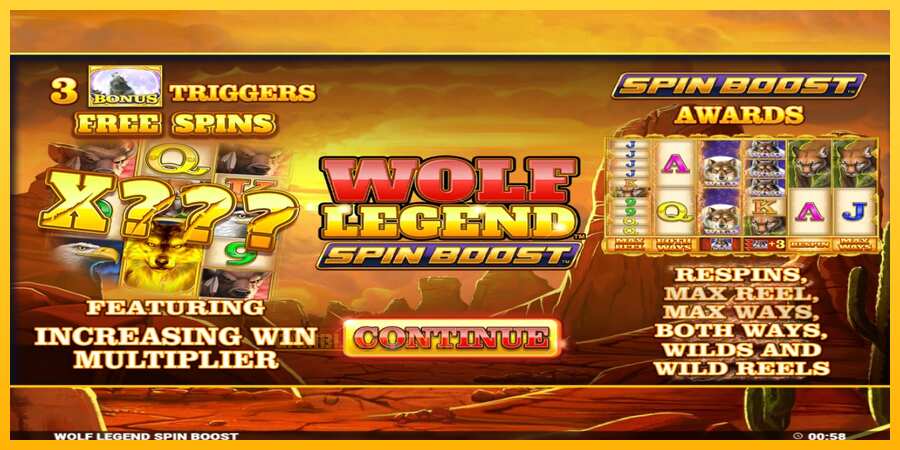 Aparaat Wolf Legend Spin Boost - mäng päris raha eest, pilt 1