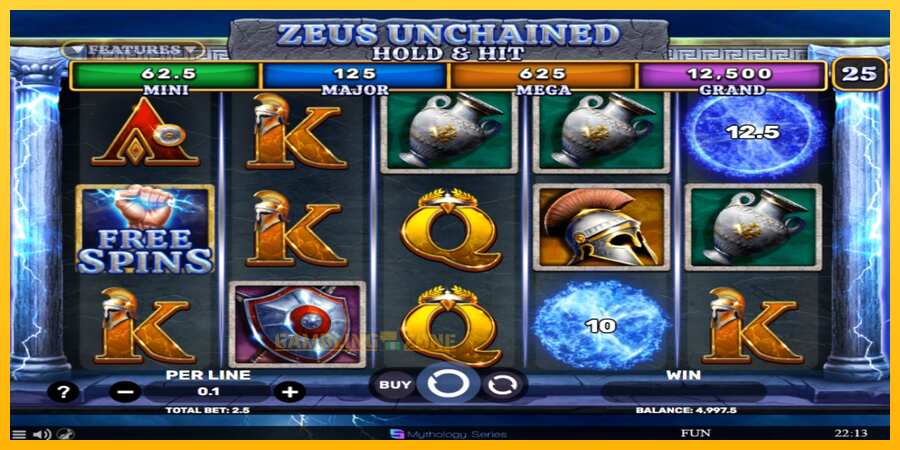 Aparaat Zeus Unchained - Hold & Hit - mäng päris raha eest, pilt 2