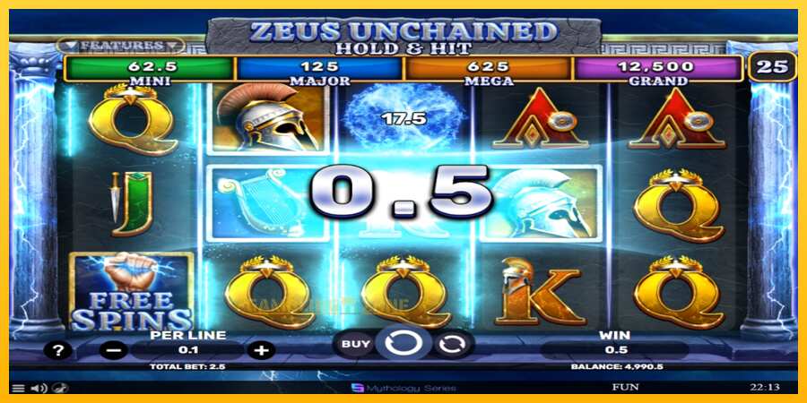 Aparaat Zeus Unchained - Hold & Hit - mäng päris raha eest, pilt 3